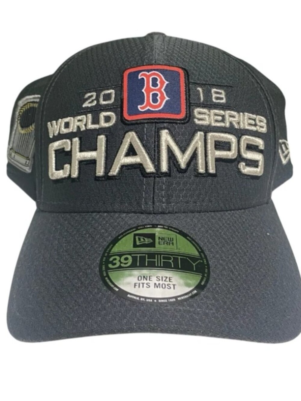 New Era 39Thirty Boston Red Sox Dark Gray World Series 2018 Champions MLB Hat